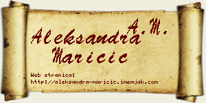 Aleksandra Maričić vizit kartica